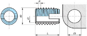 Ensat 303 Series Slotted self tapping insert